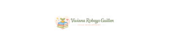 Viviana Robayo Guillen child development logo with books and growing plant symbol